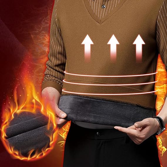 Men's Fake Knit Sweater T-Shirt